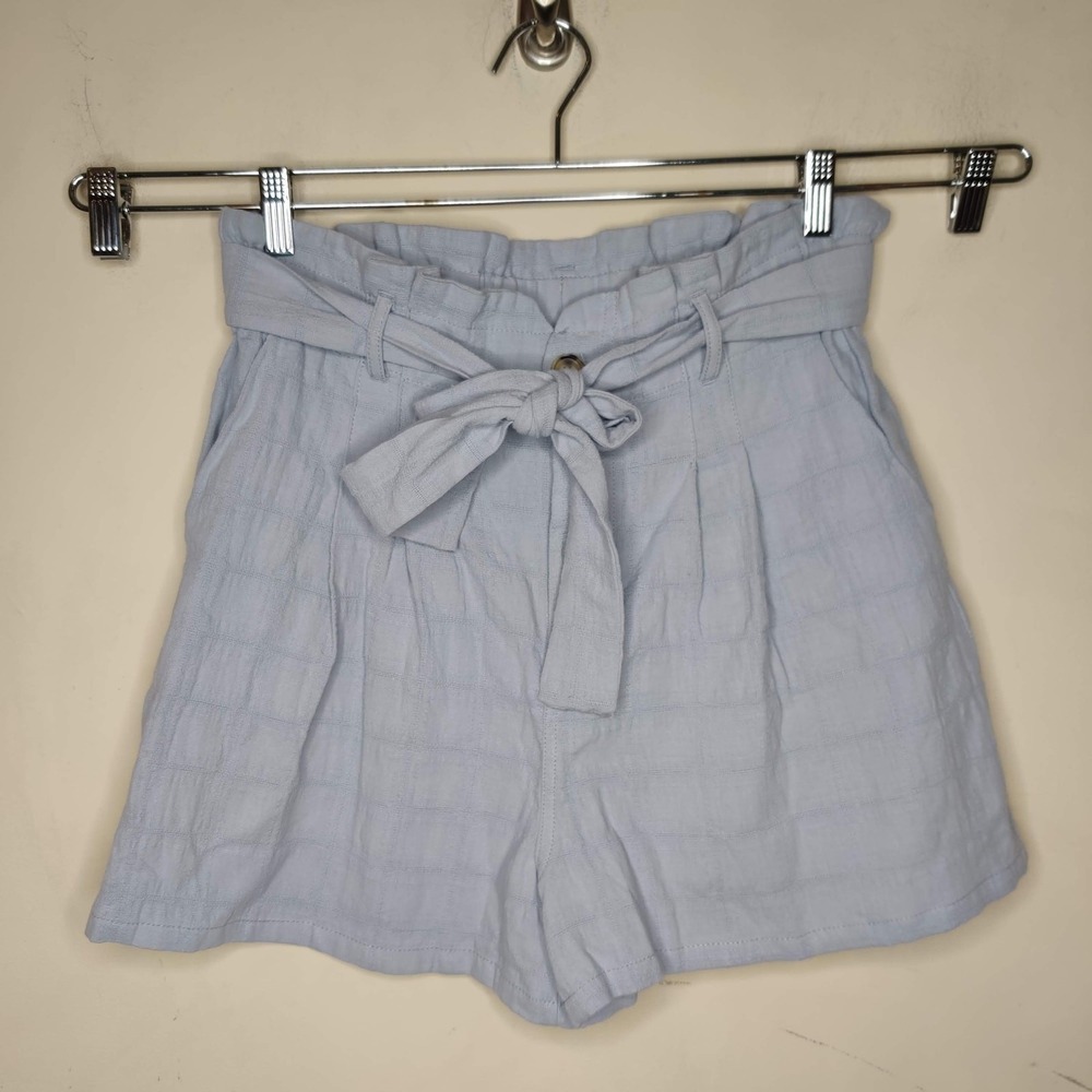 Good Luck Gem Paperbag Shorts Cotton Pleated Belted